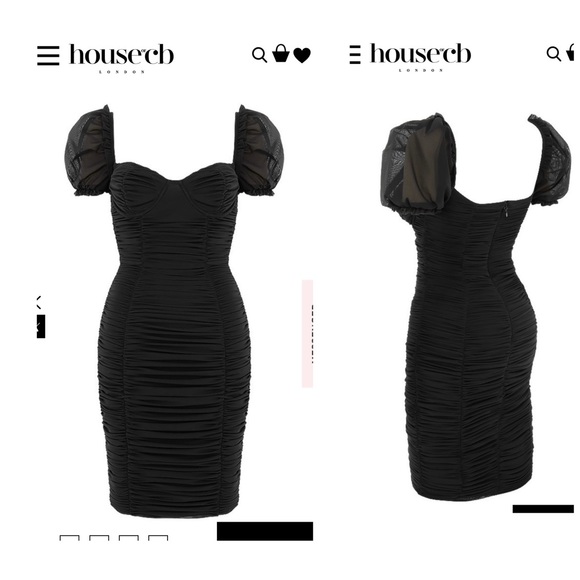 MISTRESS ROCKS VIXEN BLACK RUCHED MESH DRESS -HOUSE OF CB- - Picture 3 of 3